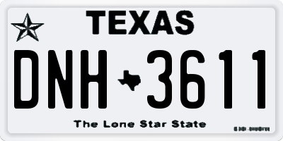 TX license plate DNH3611