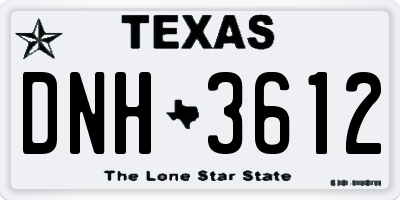 TX license plate DNH3612