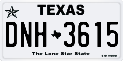 TX license plate DNH3615