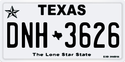 TX license plate DNH3626