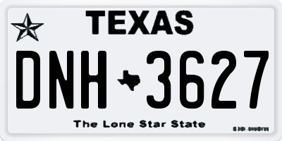 TX license plate DNH3627
