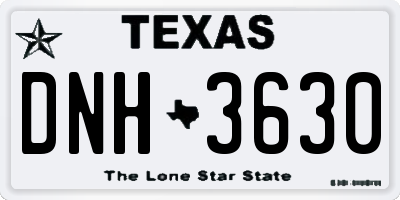 TX license plate DNH3630