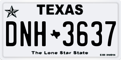TX license plate DNH3637