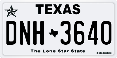TX license plate DNH3640