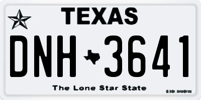 TX license plate DNH3641