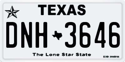 TX license plate DNH3646