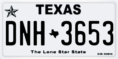 TX license plate DNH3653