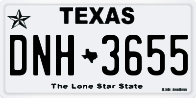 TX license plate DNH3655