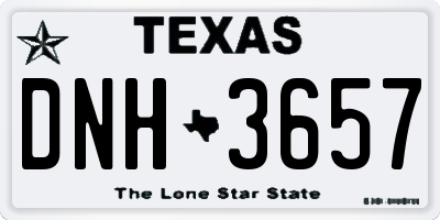 TX license plate DNH3657