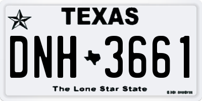 TX license plate DNH3661