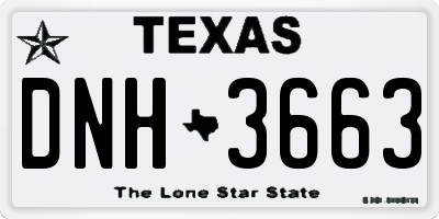 TX license plate DNH3663