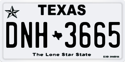 TX license plate DNH3665