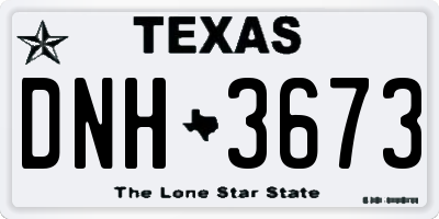 TX license plate DNH3673