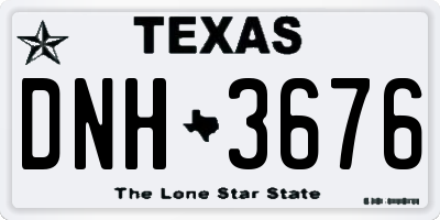 TX license plate DNH3676