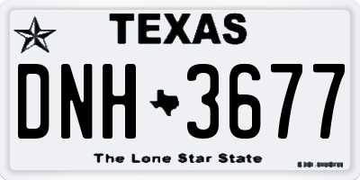 TX license plate DNH3677