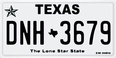 TX license plate DNH3679