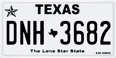 TX license plate DNH3682