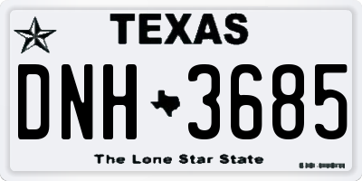 TX license plate DNH3685