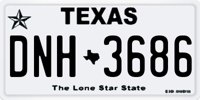 TX license plate DNH3686