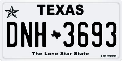 TX license plate DNH3693