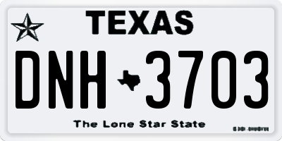 TX license plate DNH3703