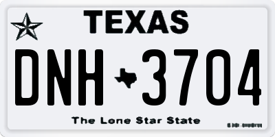 TX license plate DNH3704
