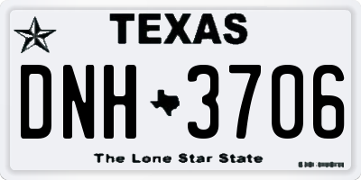 TX license plate DNH3706
