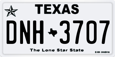 TX license plate DNH3707