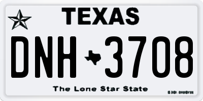 TX license plate DNH3708