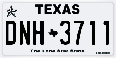 TX license plate DNH3711