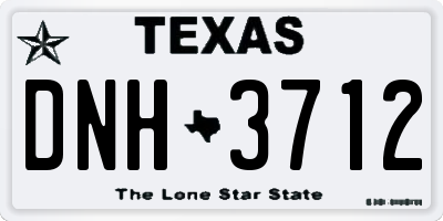 TX license plate DNH3712