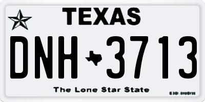 TX license plate DNH3713