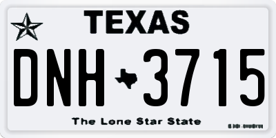 TX license plate DNH3715