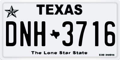 TX license plate DNH3716