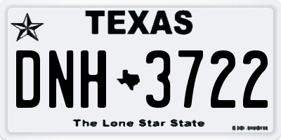 TX license plate DNH3722