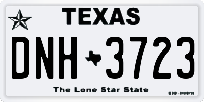 TX license plate DNH3723