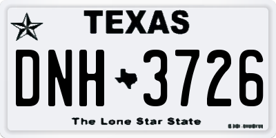 TX license plate DNH3726