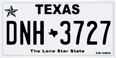 TX license plate DNH3727