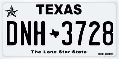TX license plate DNH3728