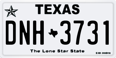 TX license plate DNH3731