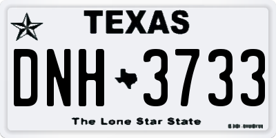 TX license plate DNH3733
