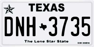 TX license plate DNH3735