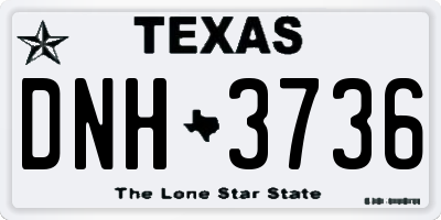TX license plate DNH3736
