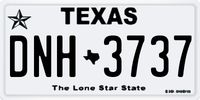 TX license plate DNH3737