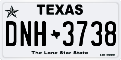 TX license plate DNH3738