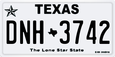 TX license plate DNH3742