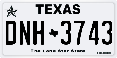 TX license plate DNH3743