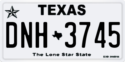 TX license plate DNH3745