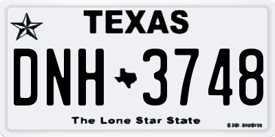 TX license plate DNH3748