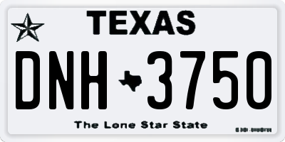 TX license plate DNH3750